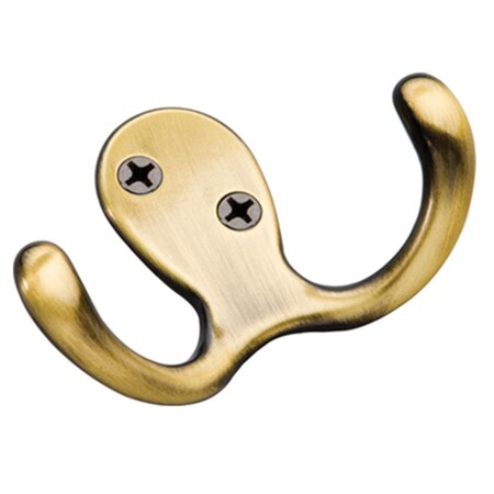 Hd Belwith Double Utility Hook- Antique Brass BWP27115 AB